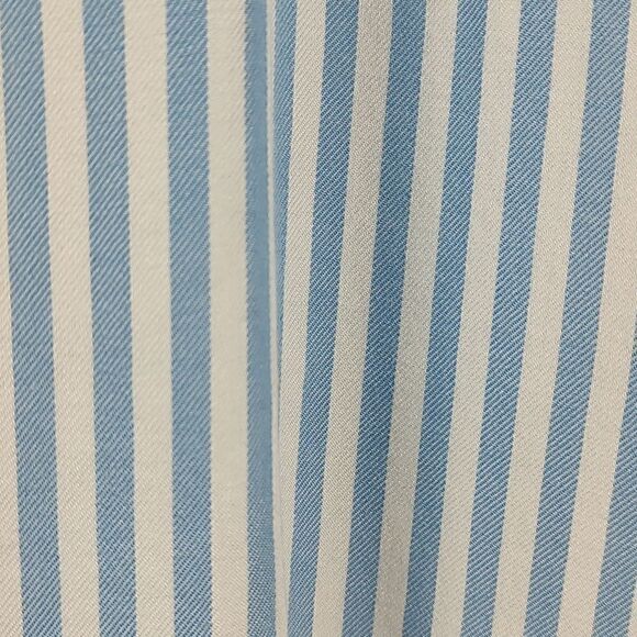 Beachlunchlounge Blue and White Striped Short Sleeve Button Front Blouse Size XL - Picture 10 of 11